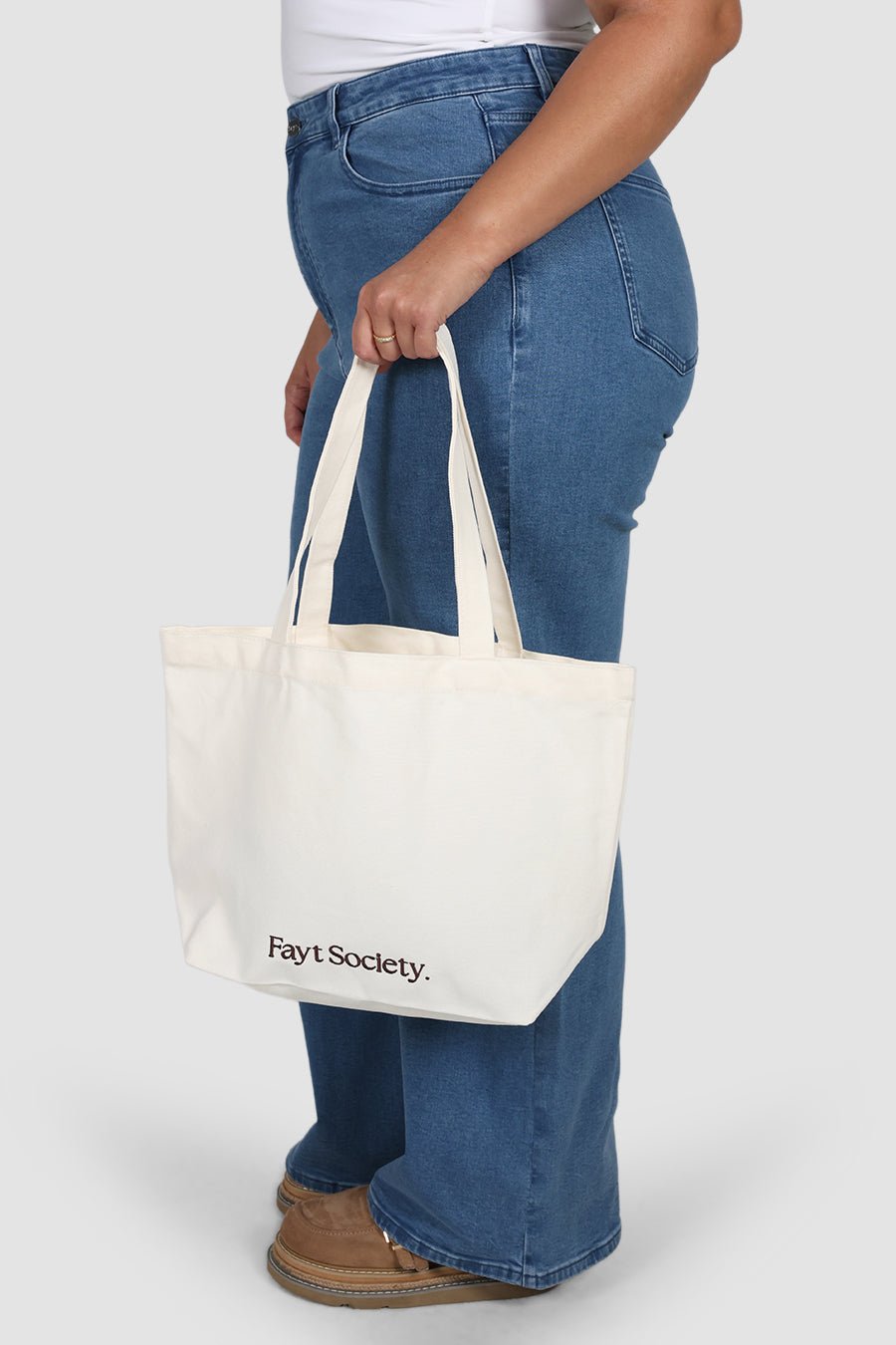 FAYT SOCIETY TOTE BAG CREAM/CHOC - Fayt The Label