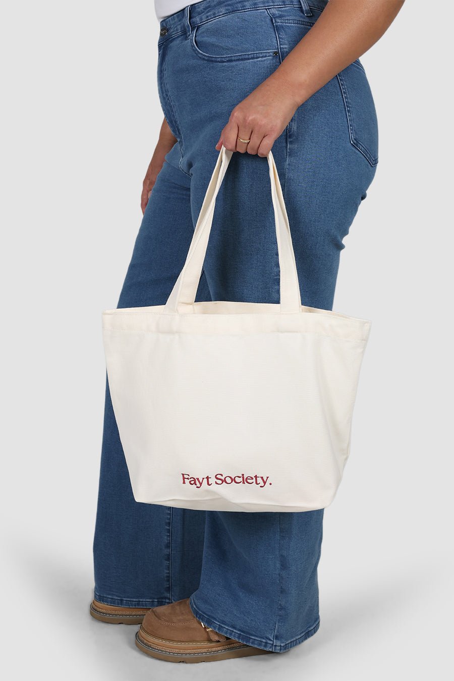 FAYT SOCIETY TOTE BAG CREAM/WINE - Fayt The Label