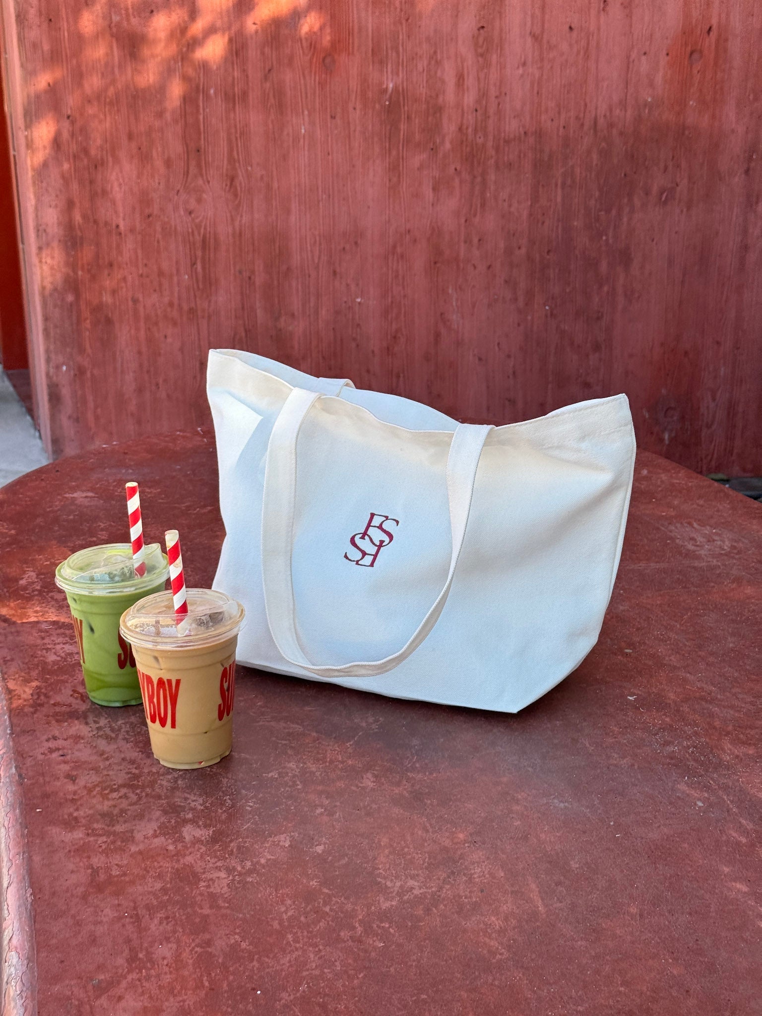 FAYT SOCIETY TOTE BAG CREAM/WINE - Fayt The Label