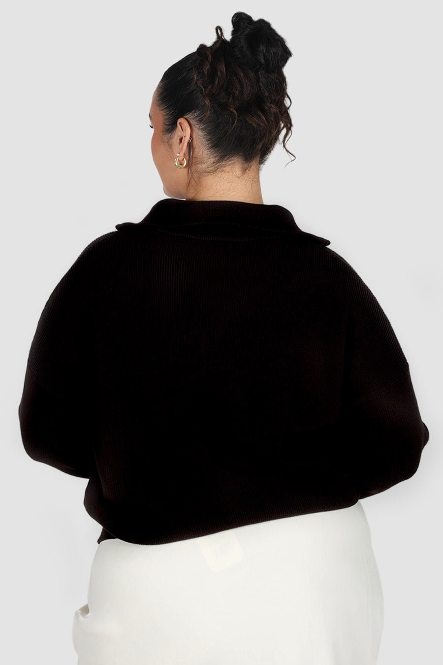 FLETCHER ZIP KNIT BLACK - Fayt The Label