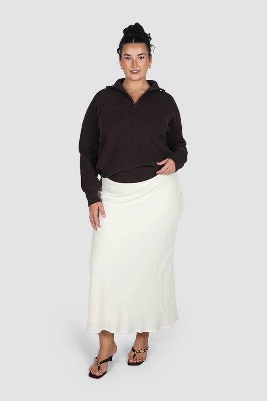 FLETCHER ZIP KNIT ESPRESSO - Fayt The Label