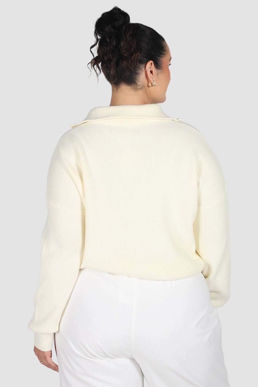 FLETCHER ZIP KNIT MILK - Fayt The Label