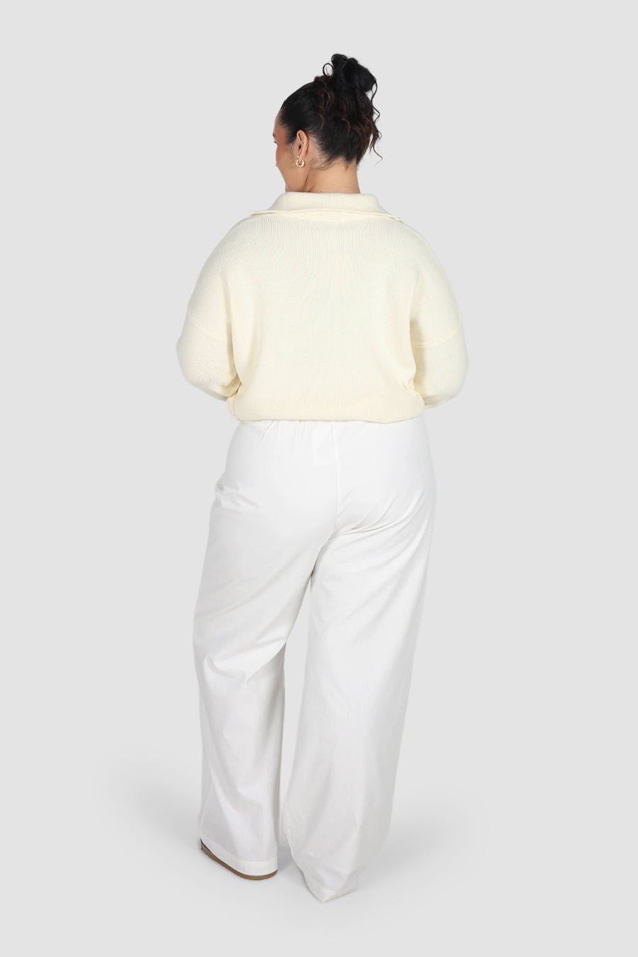 FLETCHER ZIP KNIT MILK - Fayt The Label