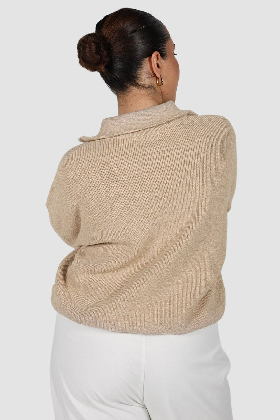 FLETCHER ZIP KNIT NEUTRAL - Fayt The Label