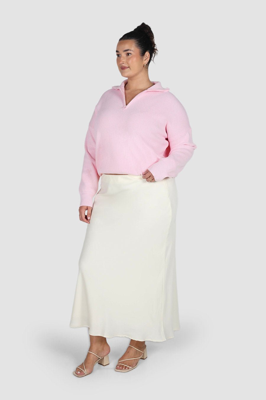 FLETCHER ZIP KNIT SOFT PINK - Fayt The Label