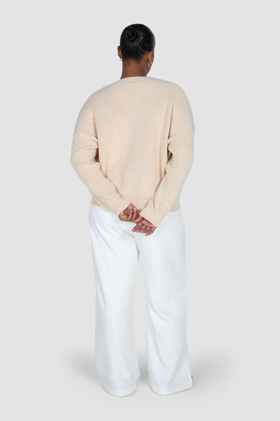 GENE ZIP CARDIGAN BONE - Fayt The Label
