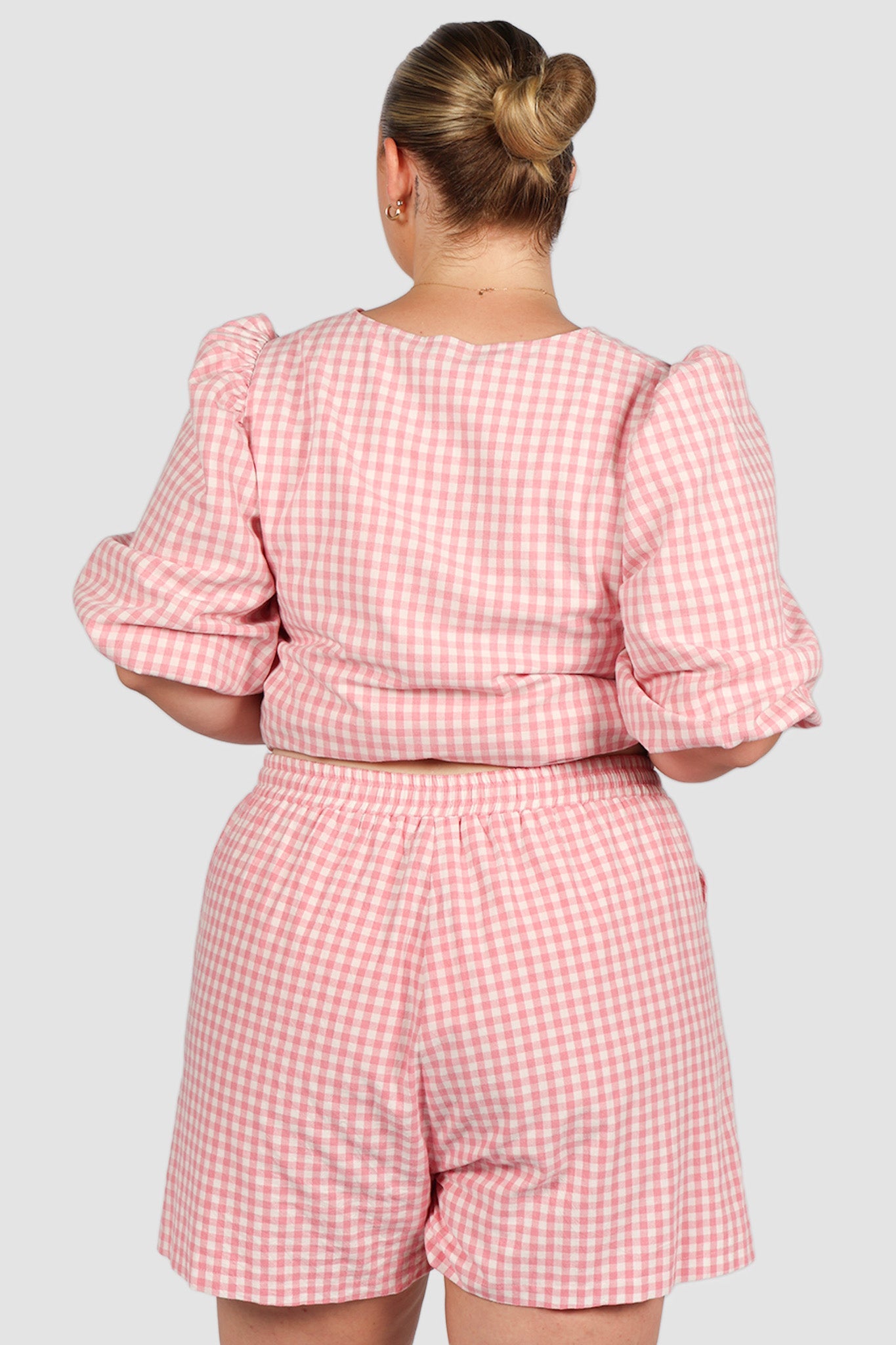 GRADY SHORTS PINK GINGHAM - Fayt The Label