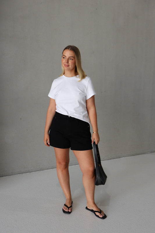 GREER DENIM SHORT BLACK - Fayt The Label