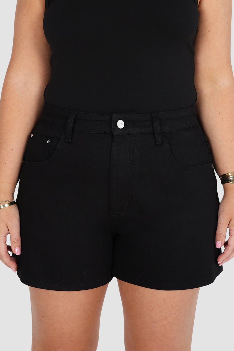 GREER DENIM SHORT BLACK - Fayt The Label
