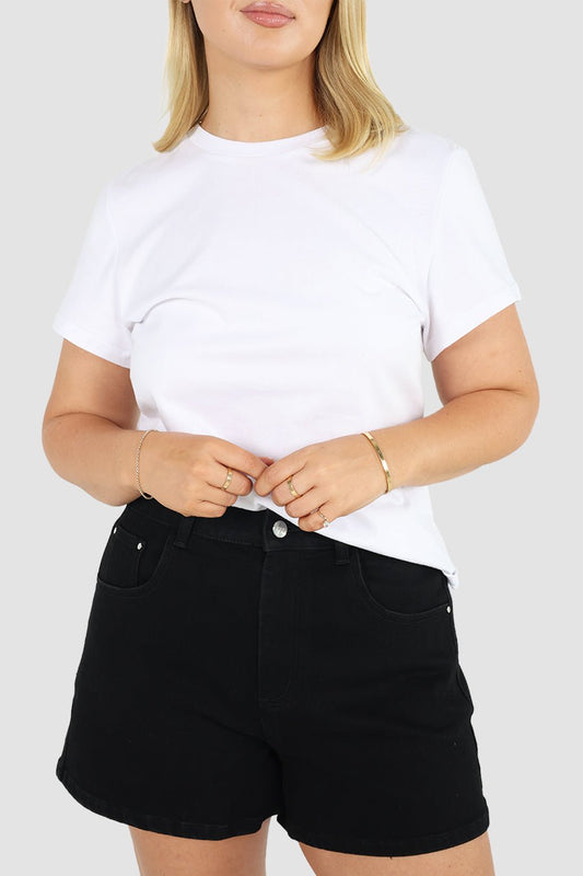 GREER DENIM SHORT BLACK - Fayt The Label