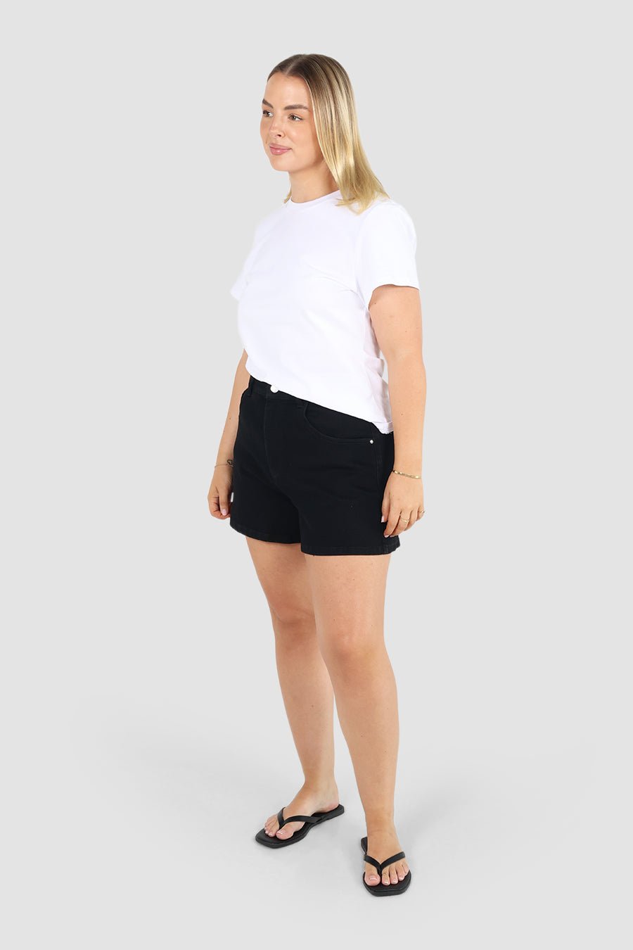 GREER DENIM SHORT BLACK - Fayt The Label