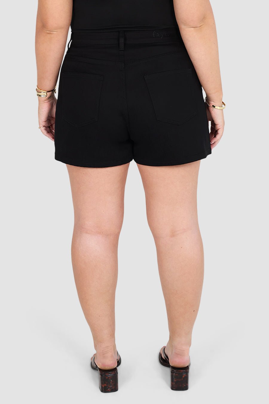 GREER DENIM SHORT BLACK - Fayt The Label