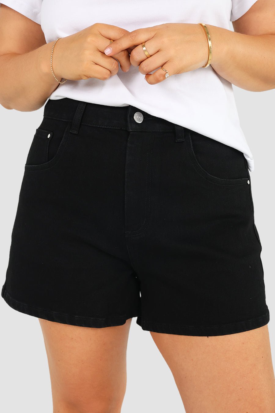 GREER DENIM SHORT BLACK - Fayt The Label