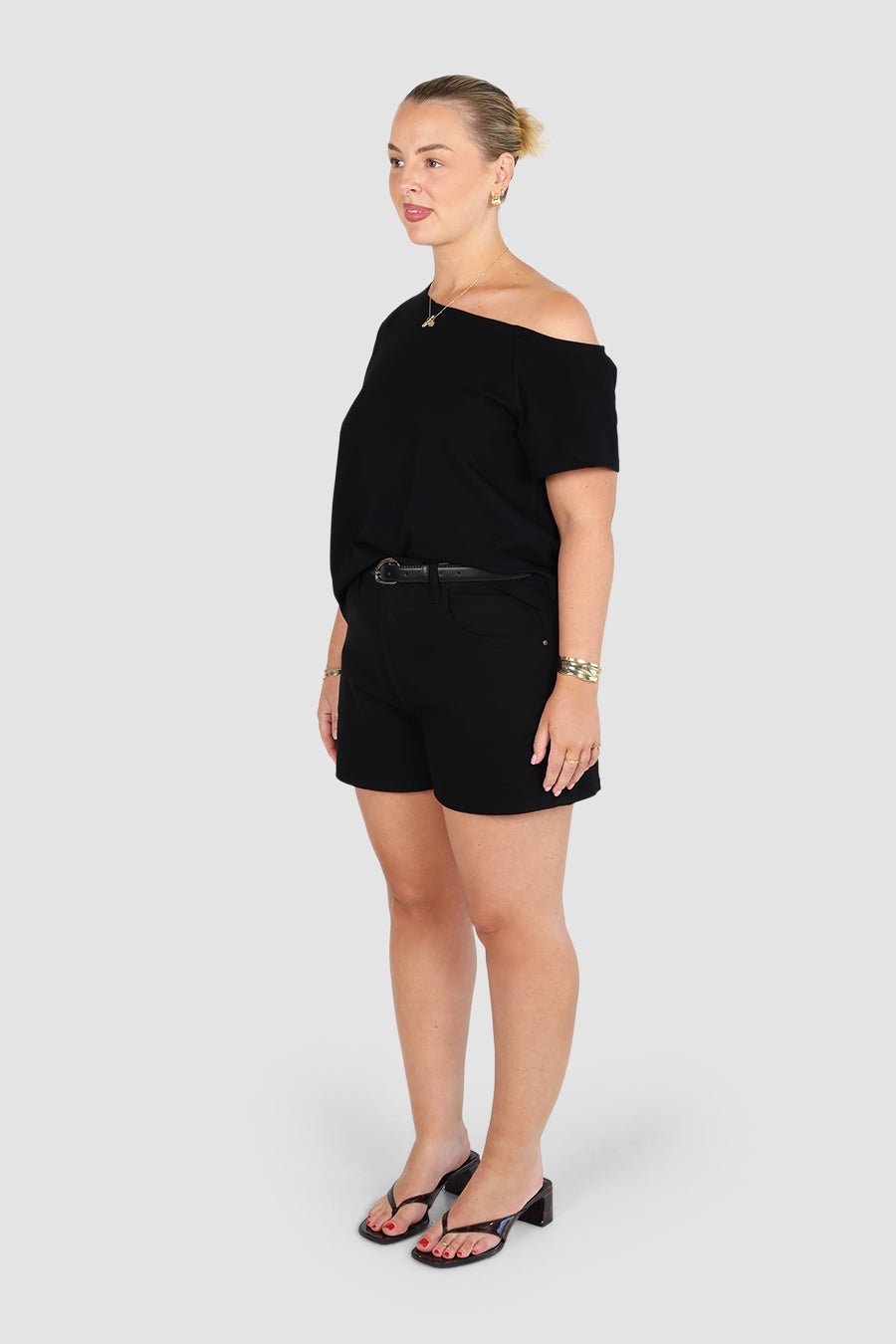 GREER DENIM SHORT BLACK - Fayt The Label