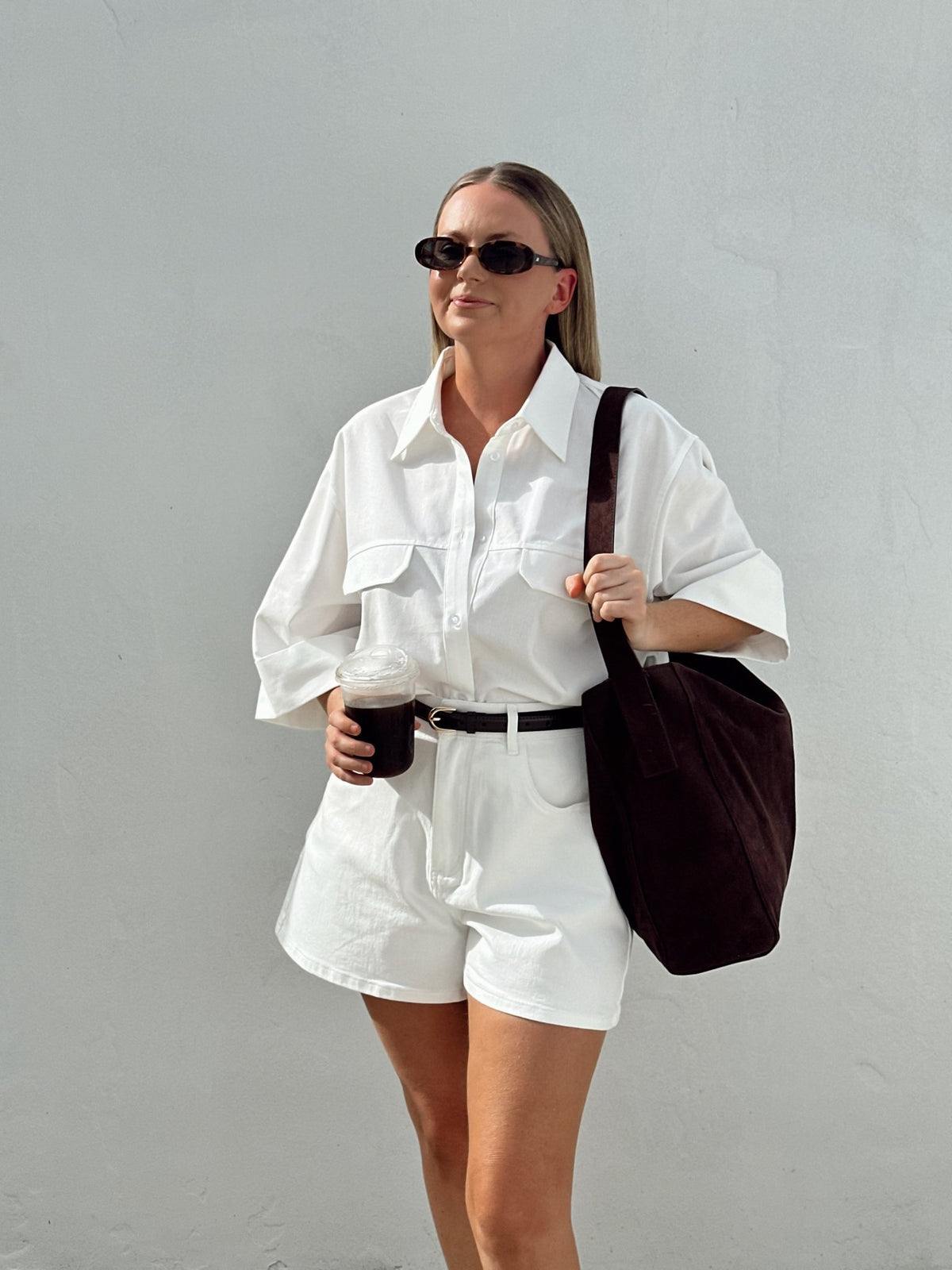 GREER DENIM SHORT CHALK - Fayt The Label