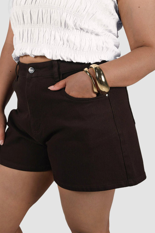 GREER DENIM SHORT ESPRESSO - Fayt The Label