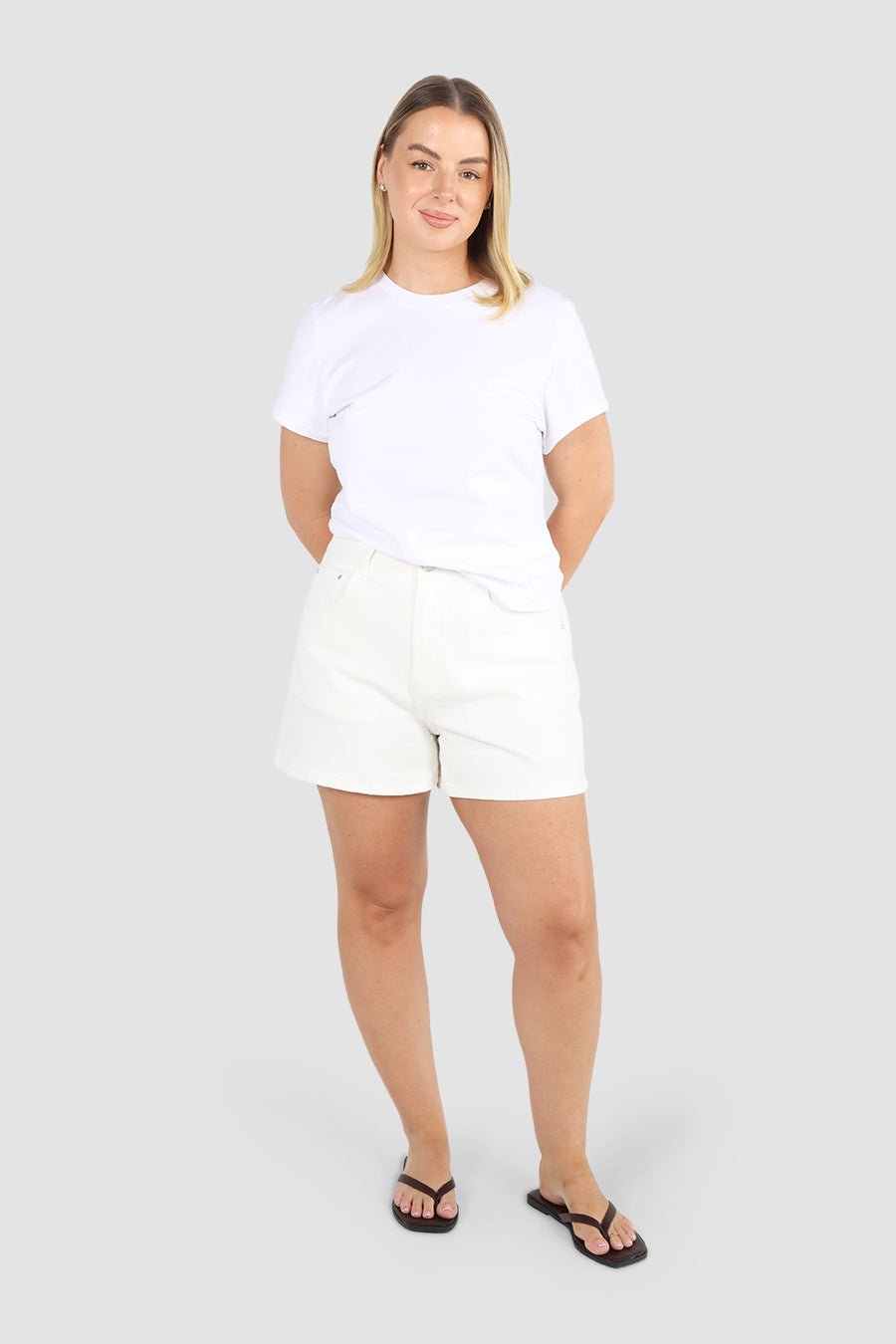 GREER DENIM SHORT WHITE - Fayt The Label