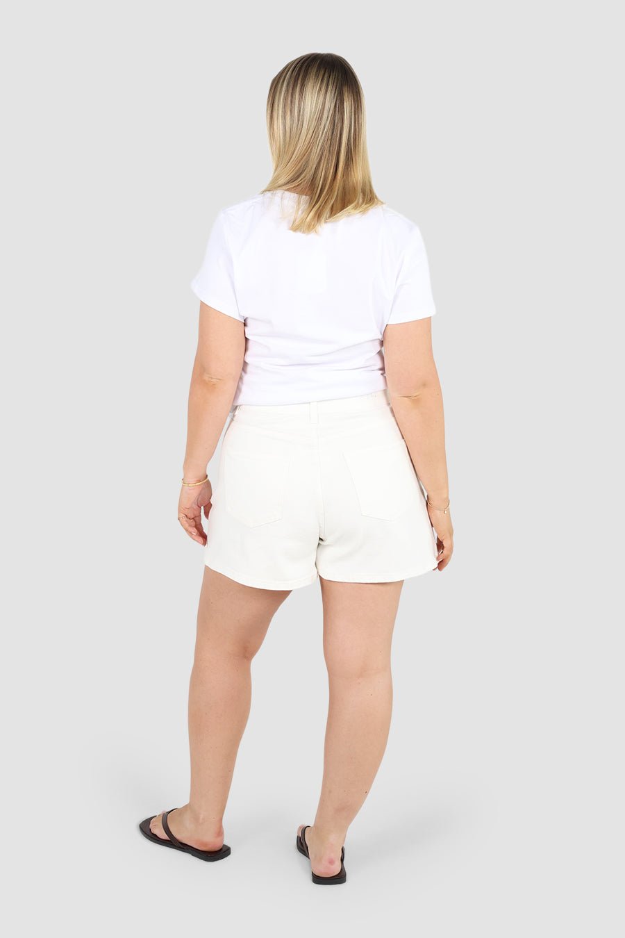 GREER DENIM SHORT WHITE - Fayt The Label