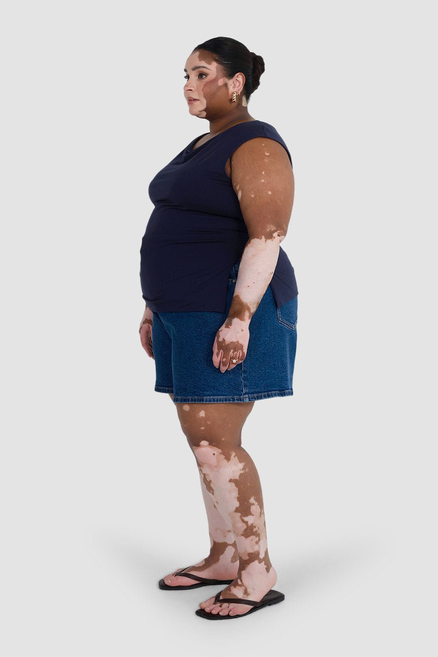 GREER DENIM SHORTS MID BLUE - Fayt The Label