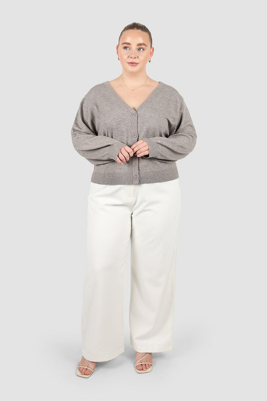 HARRIET CARDIGAN GREY MARLE - Fayt The Label