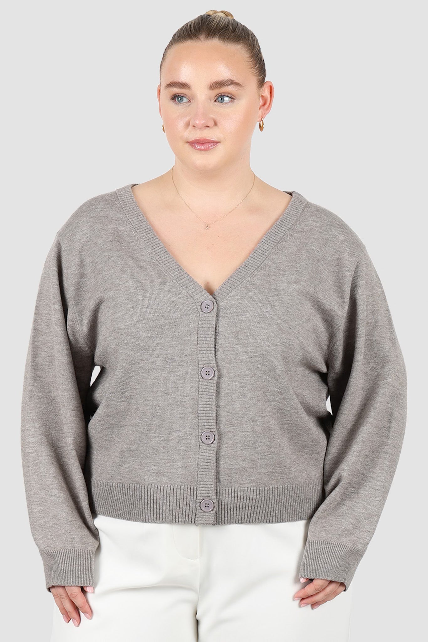 HARRIET CARDIGAN GREY MARLE - Fayt The Label