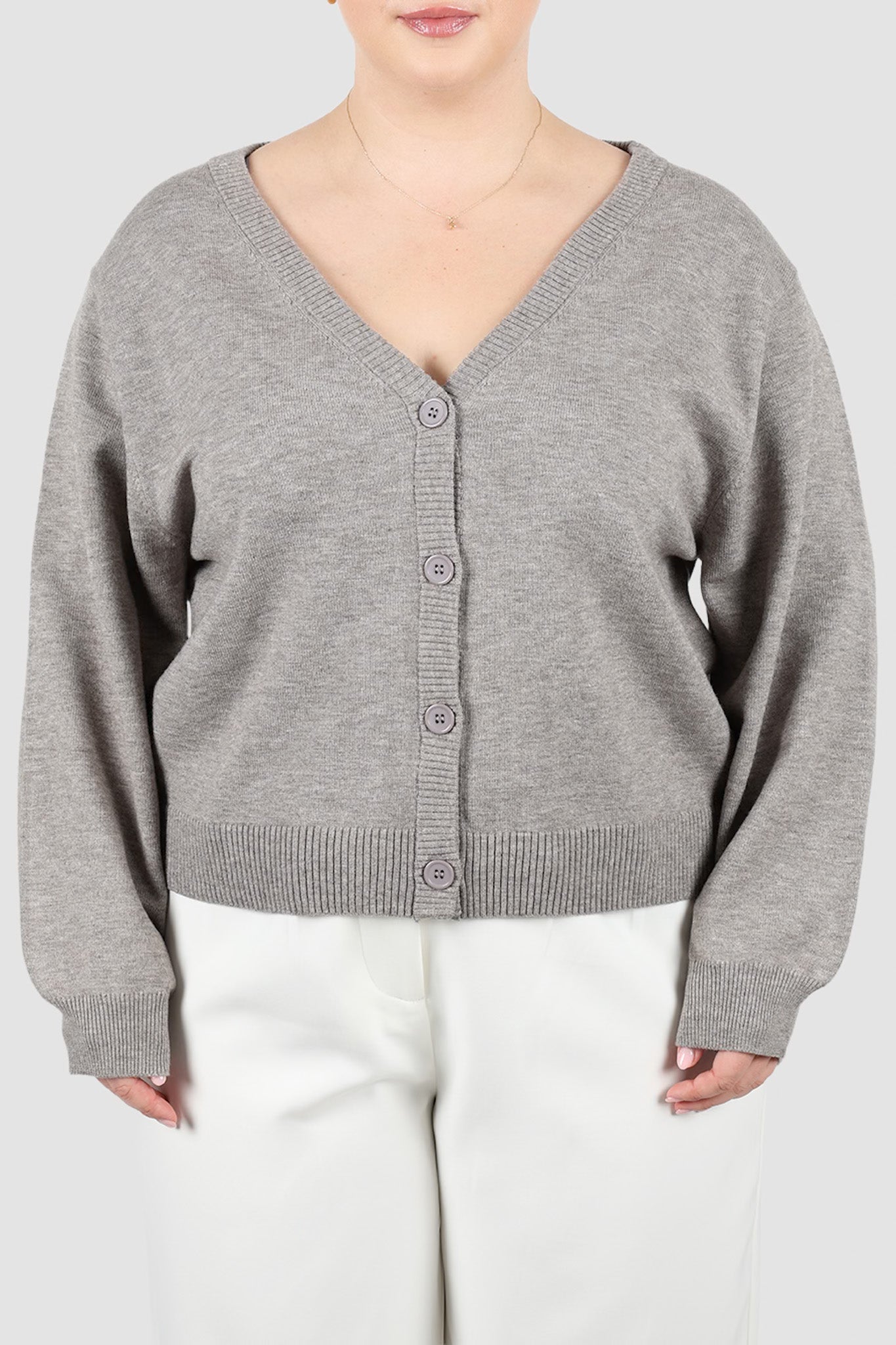 HARRIET CARDIGAN GREY MARLE - Fayt The Label
