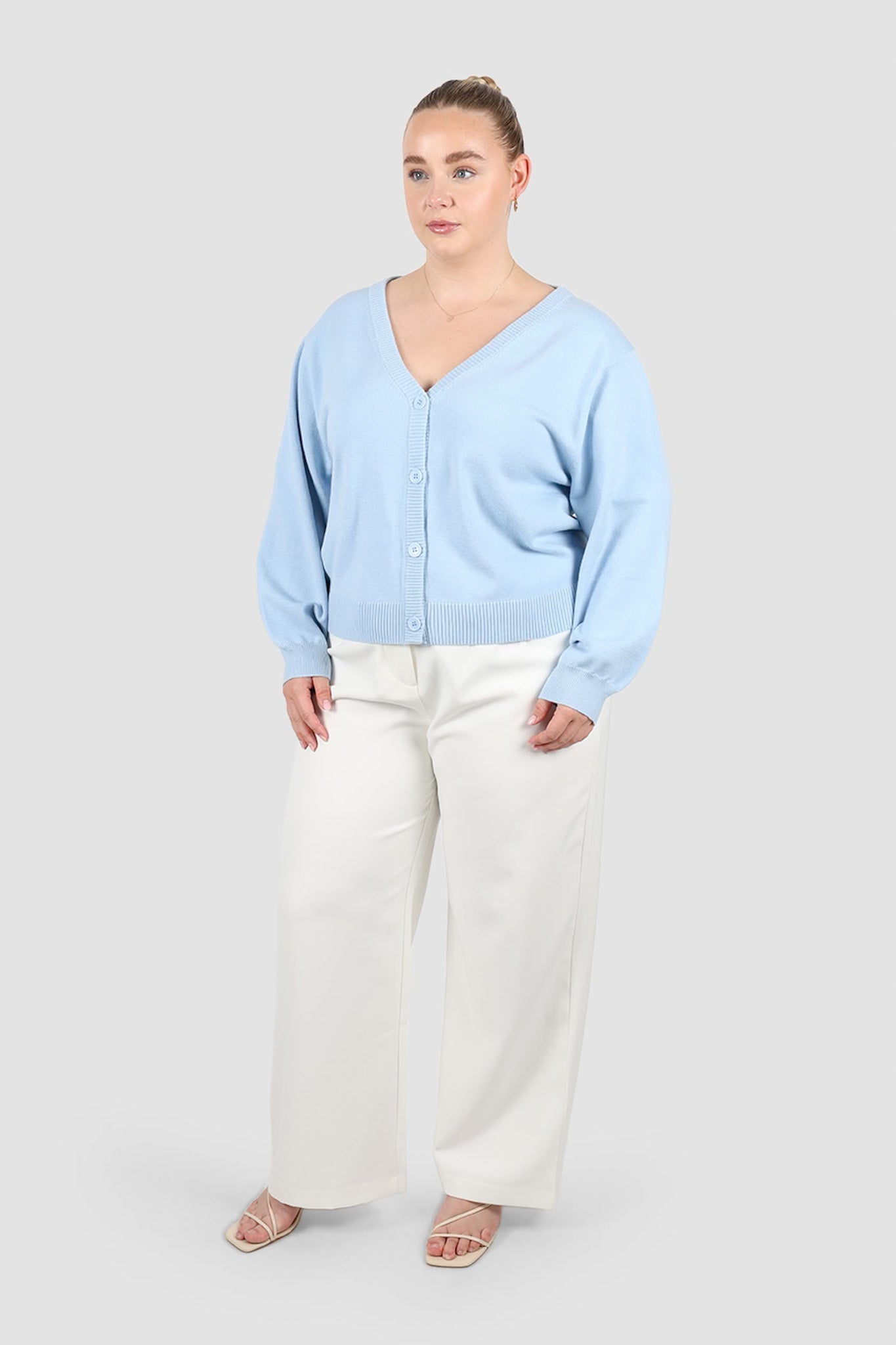 HARRIET CARDIGAN SOFT BLUE - Fayt The Label