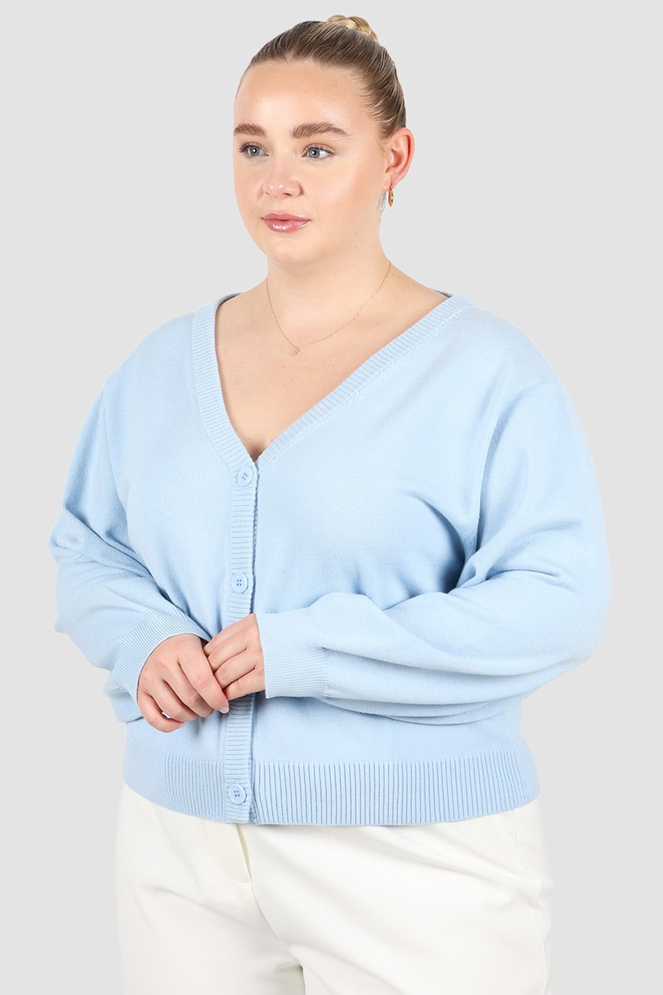 HARRIET CARDIGAN SOFT BLUE - Fayt The Label