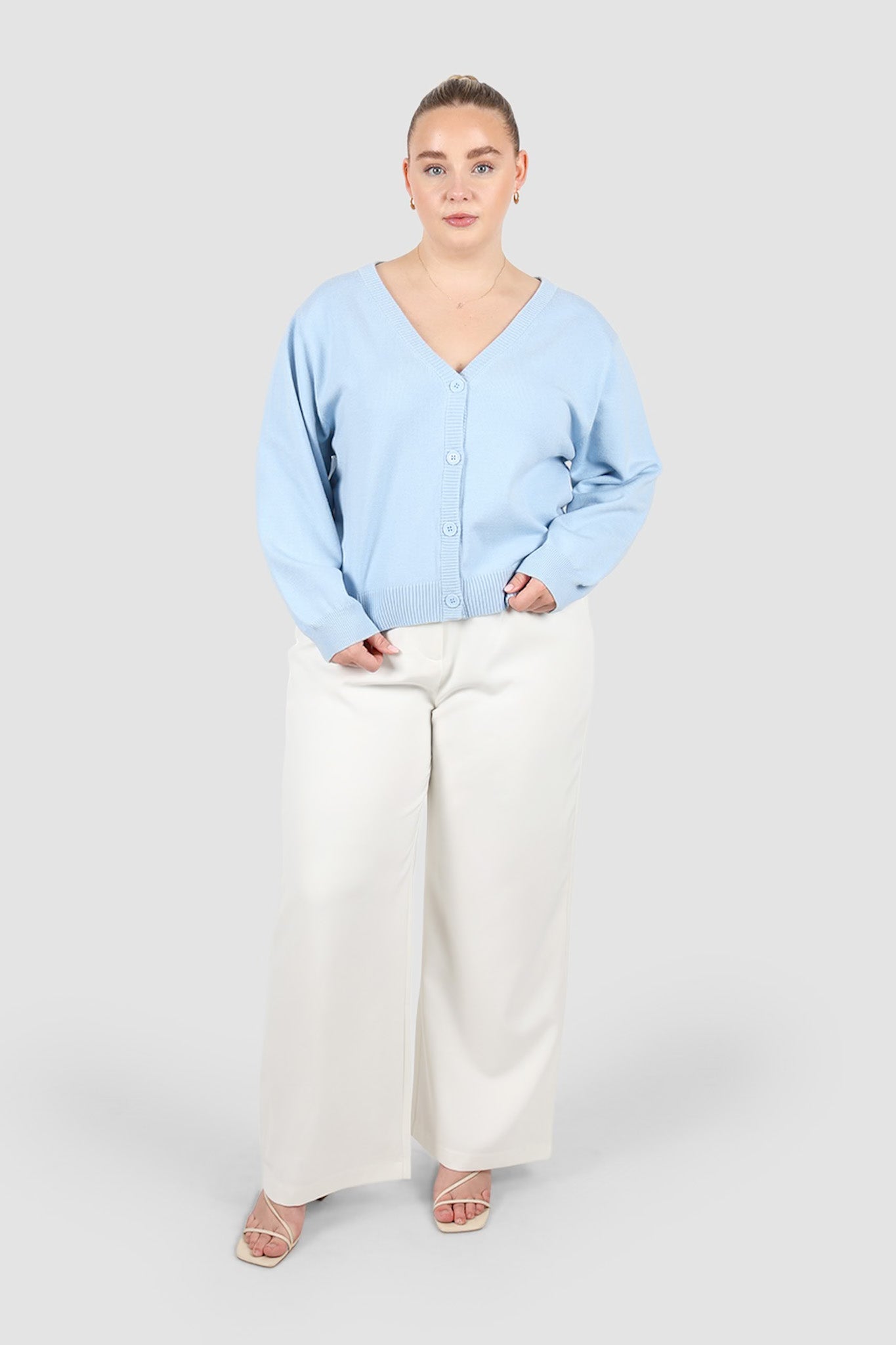 HARRIET CARDIGAN SOFT BLUE - Fayt The Label