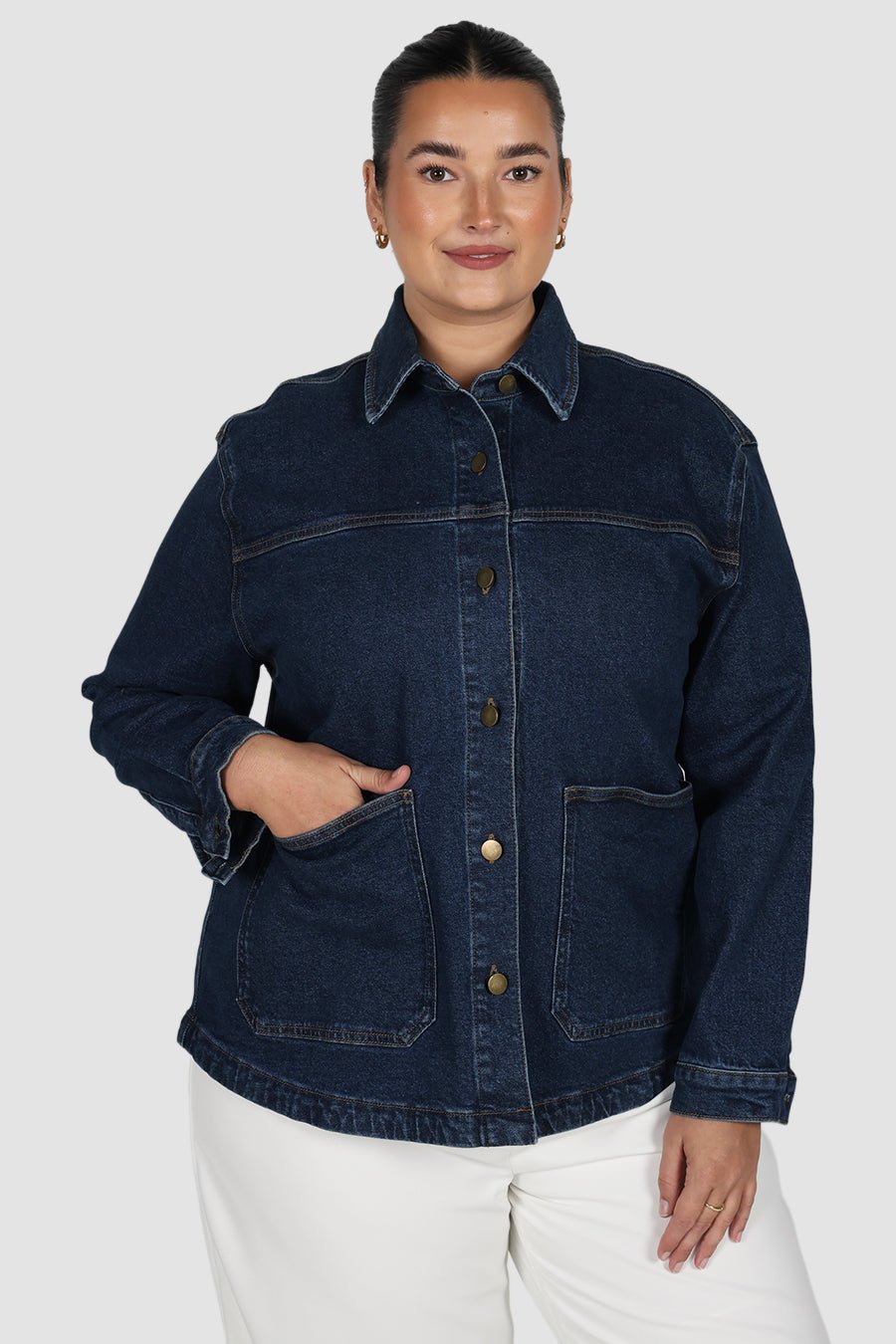 HARRINGTON DENIM JACKET DEEP BLUE - Fayt The Label
