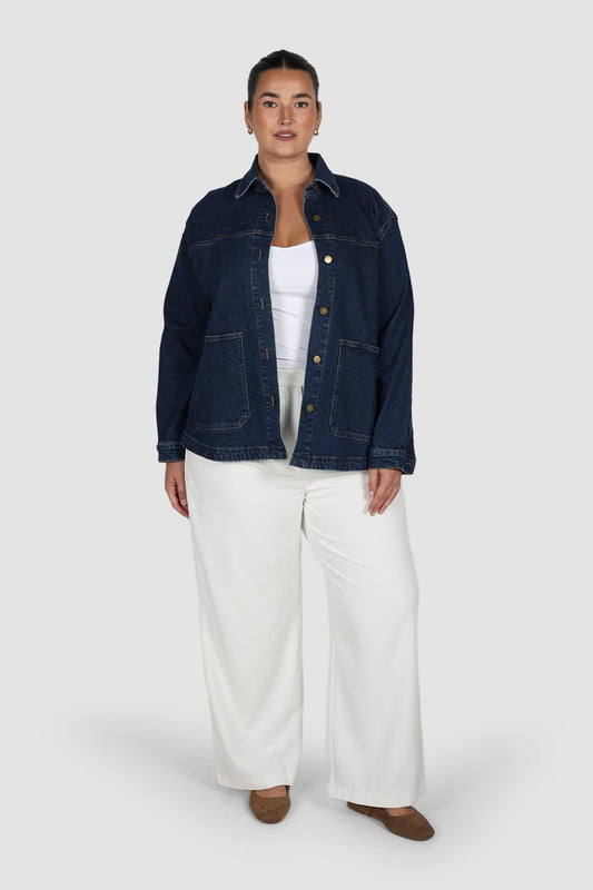 HARRINGTON DENIM JACKET DEEP BLUE - Fayt The Label