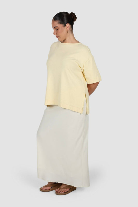HAVEN OVERSIZED TEE BUTTER - Fayt The Label