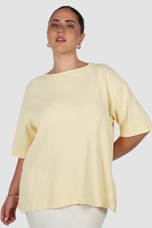 HAVEN OVERSIZED TEE BUTTER - Fayt The Label