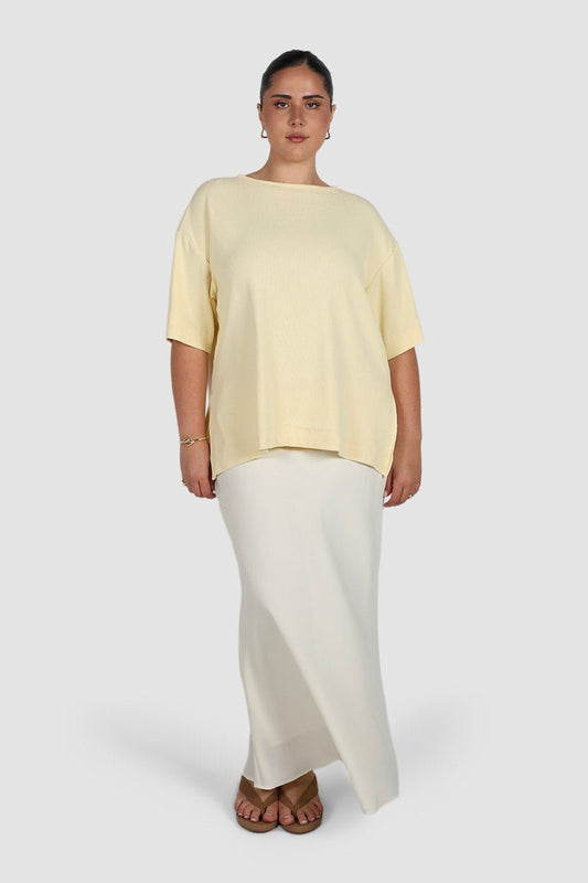 HAVEN OVERSIZED TEE BUTTER - Fayt The Label