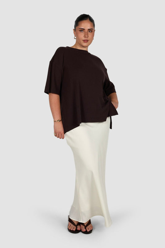 HAVEN OVERSIZED TEE CHOCOLATE - Fayt The Label