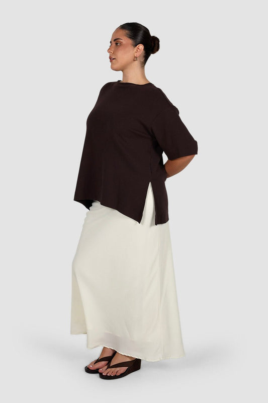 HAVEN OVERSIZED TEE CHOCOLATE - Fayt The Label