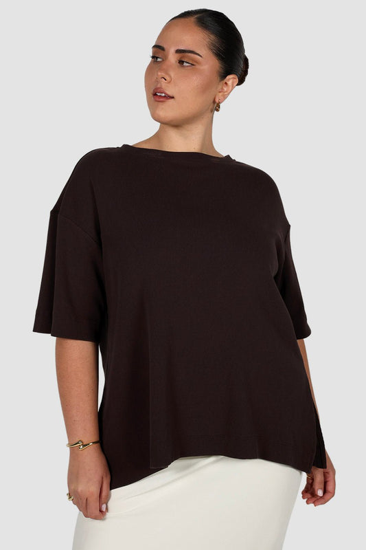 HAVEN OVERSIZED TEE CHOCOLATE - Fayt The Label