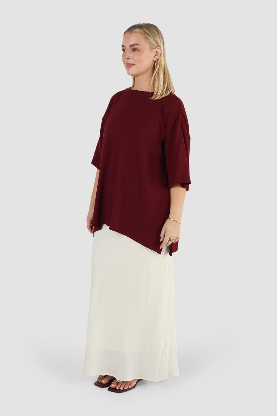 HAVEN OVERSIZED TEE MERLOT - Fayt The Label