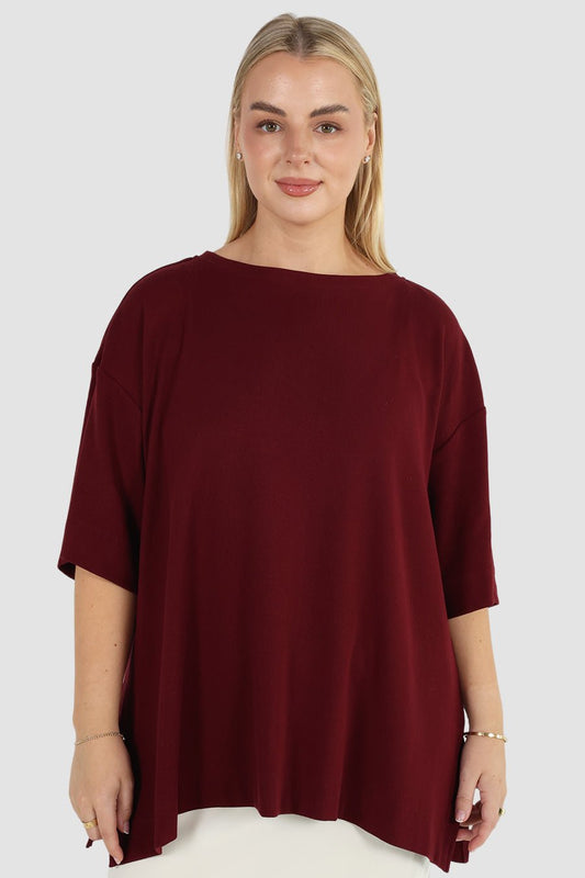 HAVEN OVERSIZED TEE MERLOT - Fayt The Label