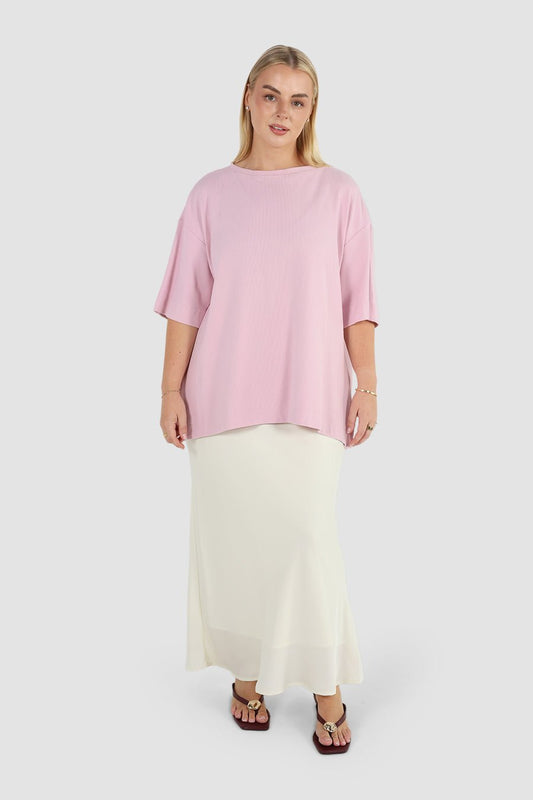 HAVEN OVERSIZED TEE SOFT PINK - Fayt The Label
