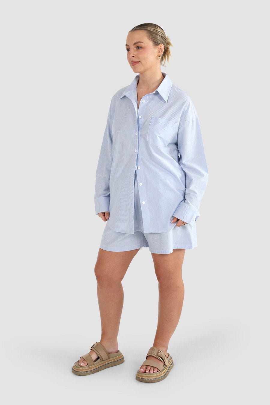 HENLEY SHIRT BLUE STRIPE - Fayt The Label