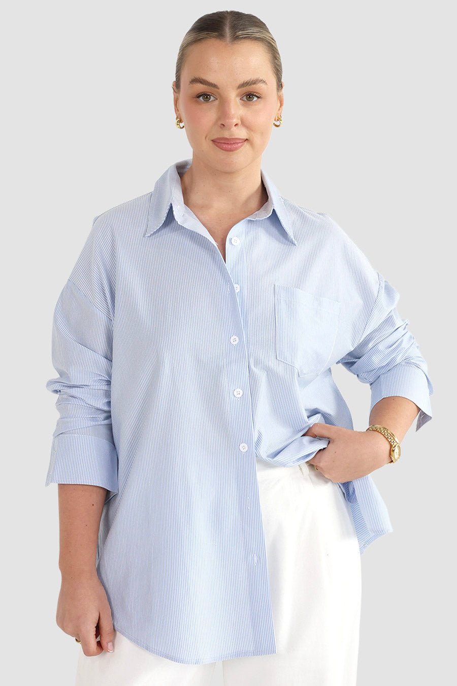 HENLEY SHIRT BLUE STRIPE - Fayt The Label