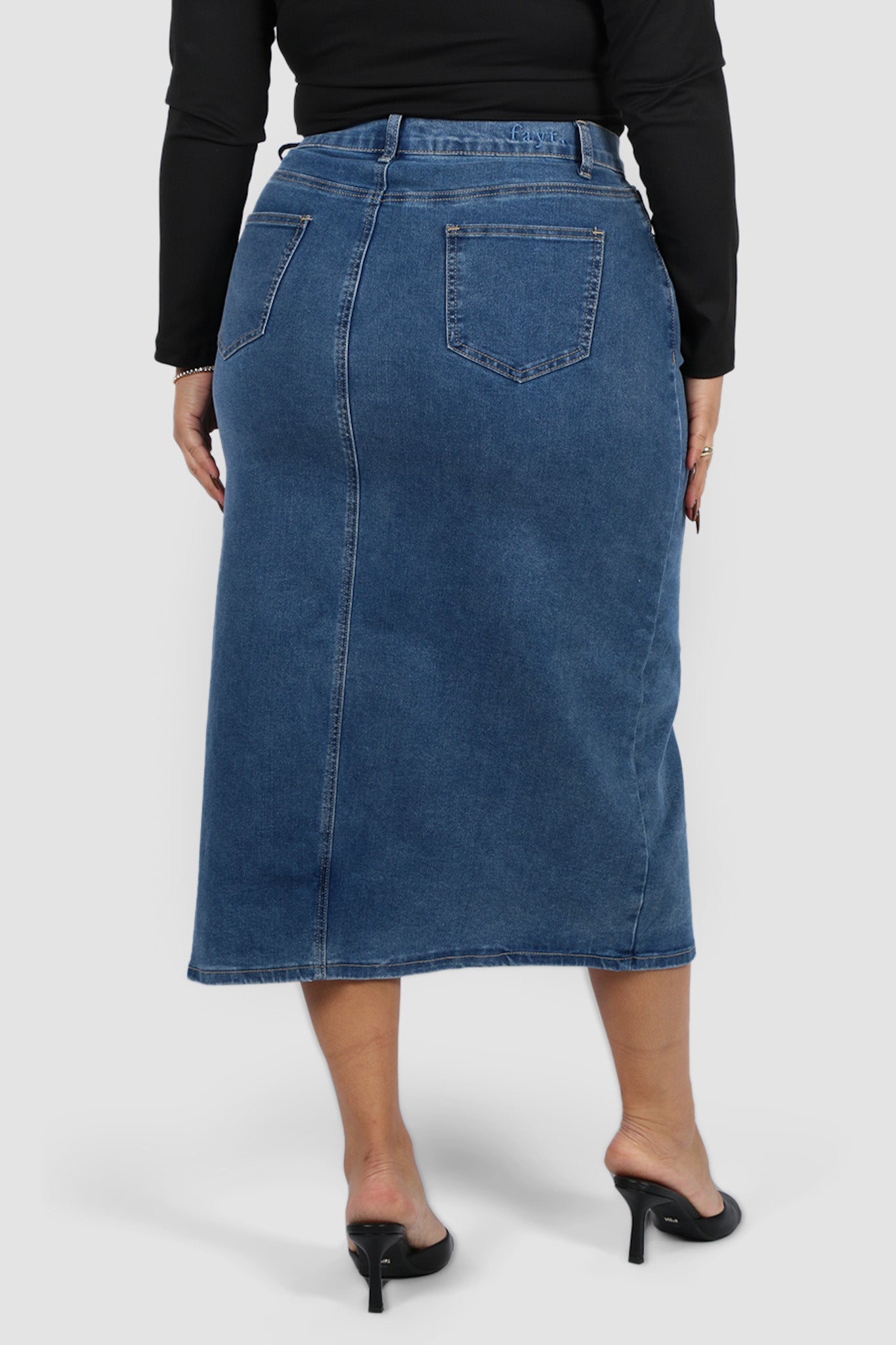 HUDSON MIDI SKIRT DEEP BLUE - Fayt The Label