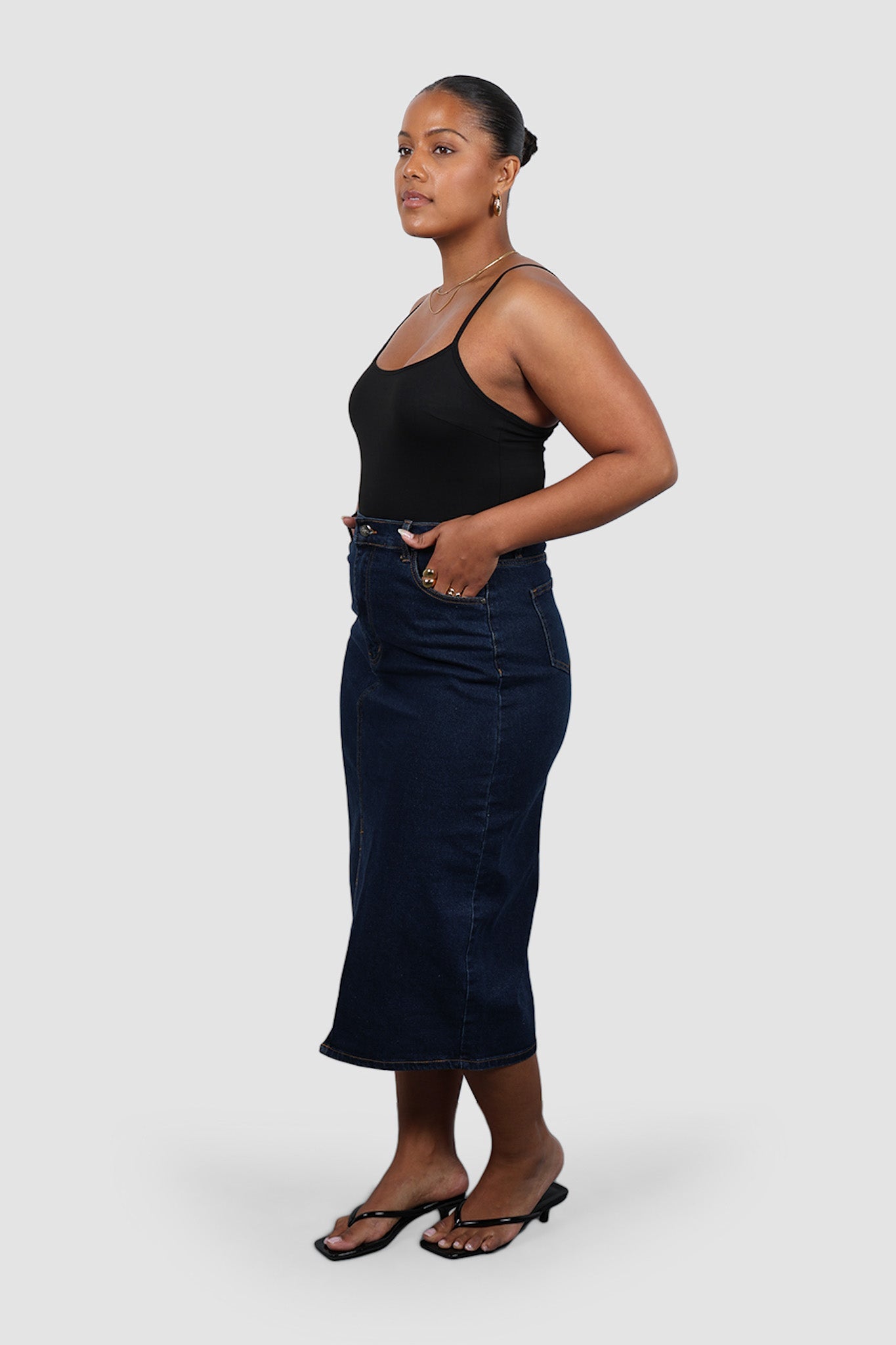 HUDSON MIDI SKIRT MIDNIGHT BLUE - Fayt The Label