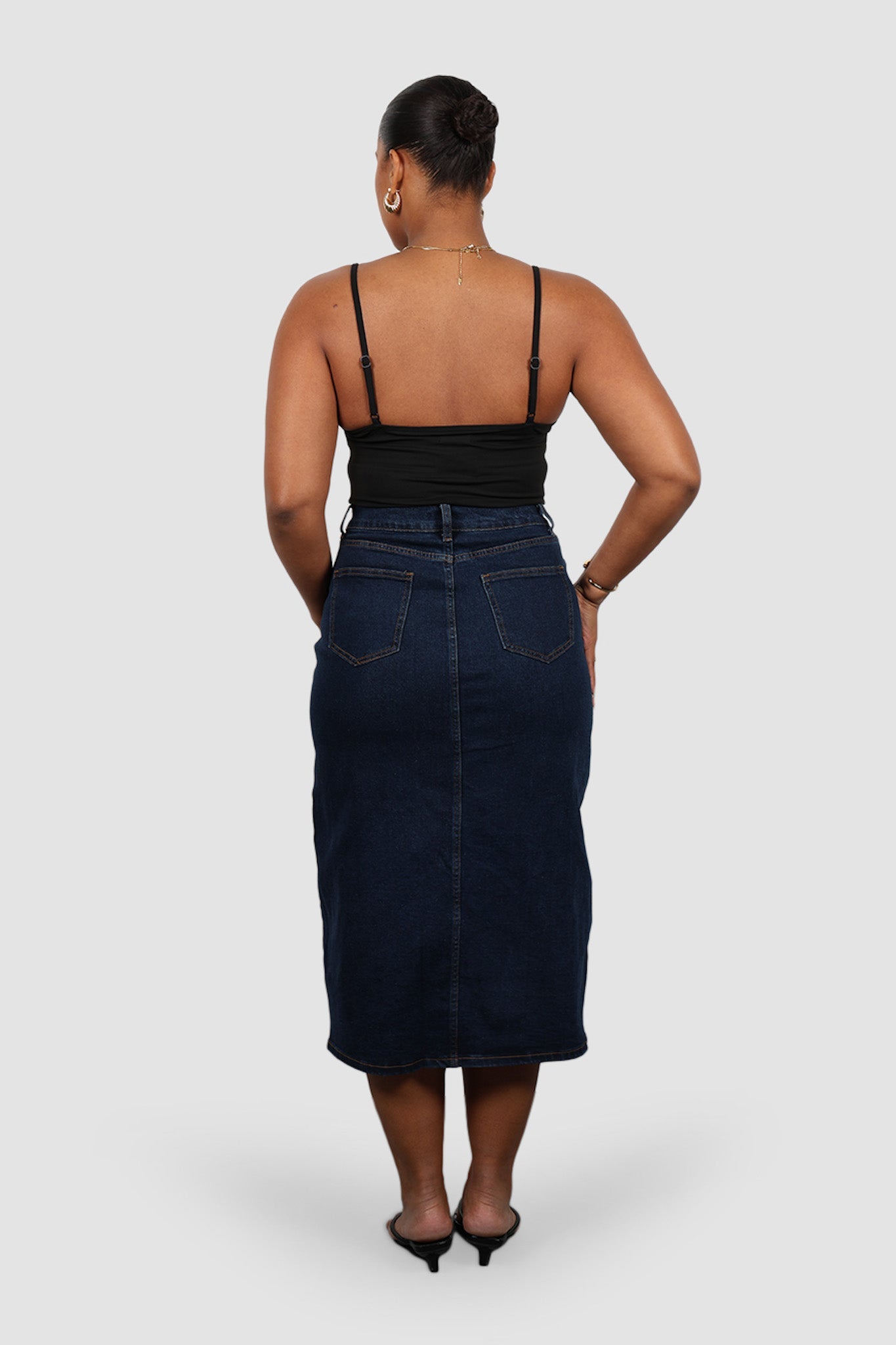HUDSON MIDI SKIRT MIDNIGHT BLUE - Fayt The Label
