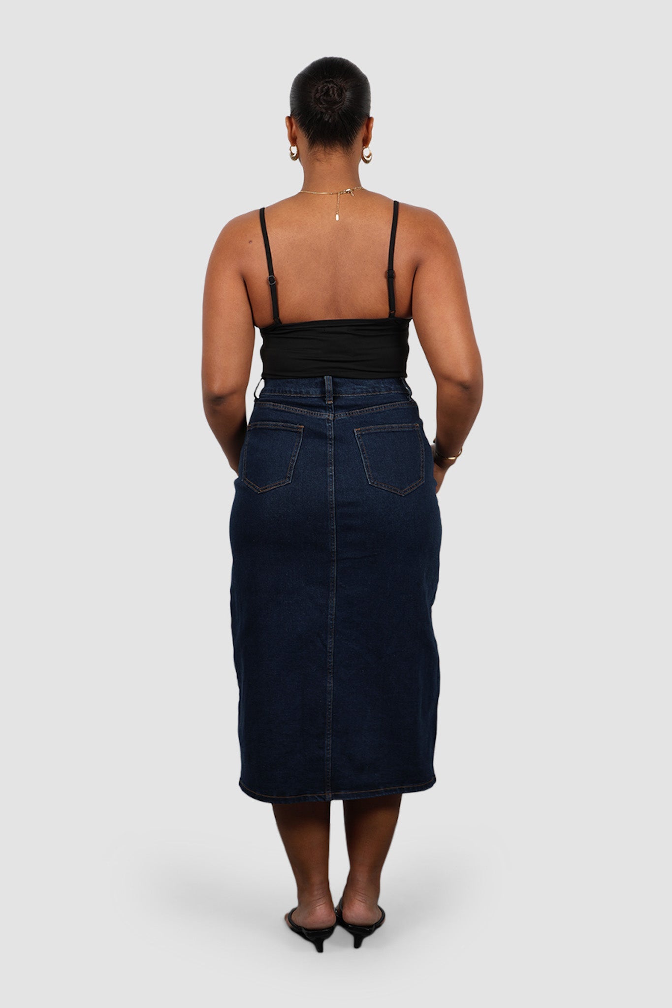 HUDSON MIDI SKIRT MIDNIGHT BLUE - Fayt The Label