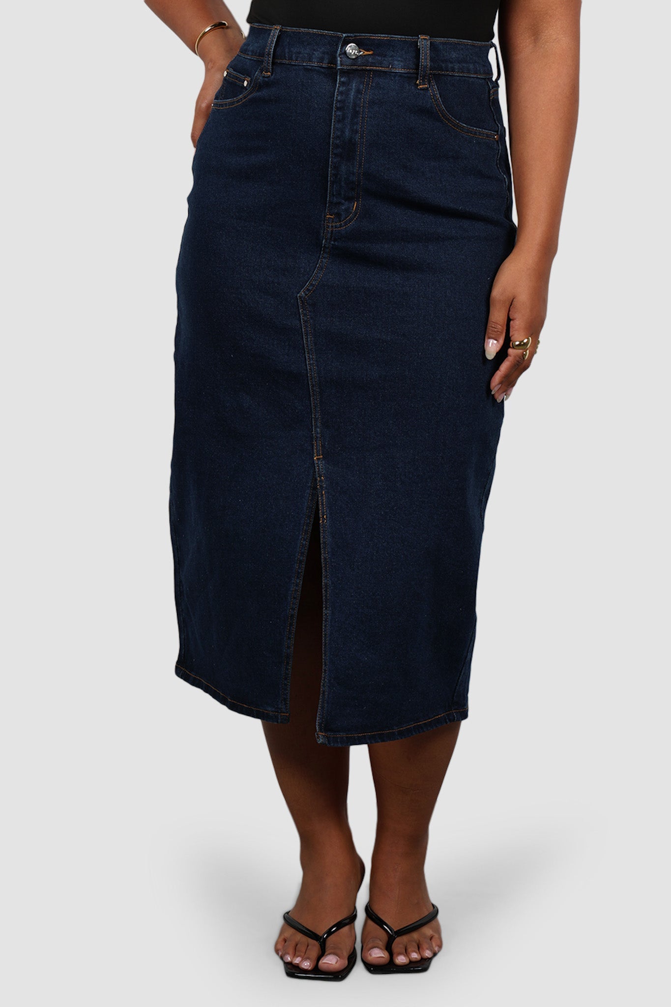 HUDSON MIDI SKIRT MIDNIGHT BLUE - Fayt The Label