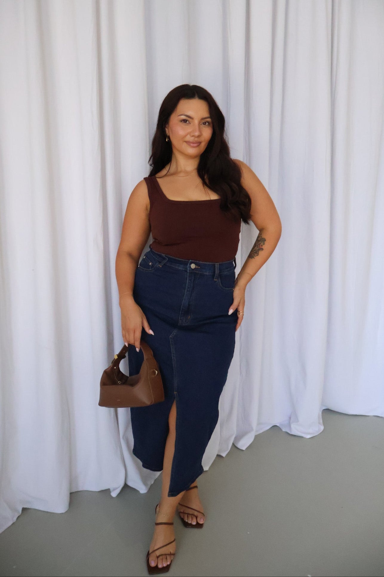 HUDSON MIDI SKIRT MIDNIGHT BLUE - Fayt The Label