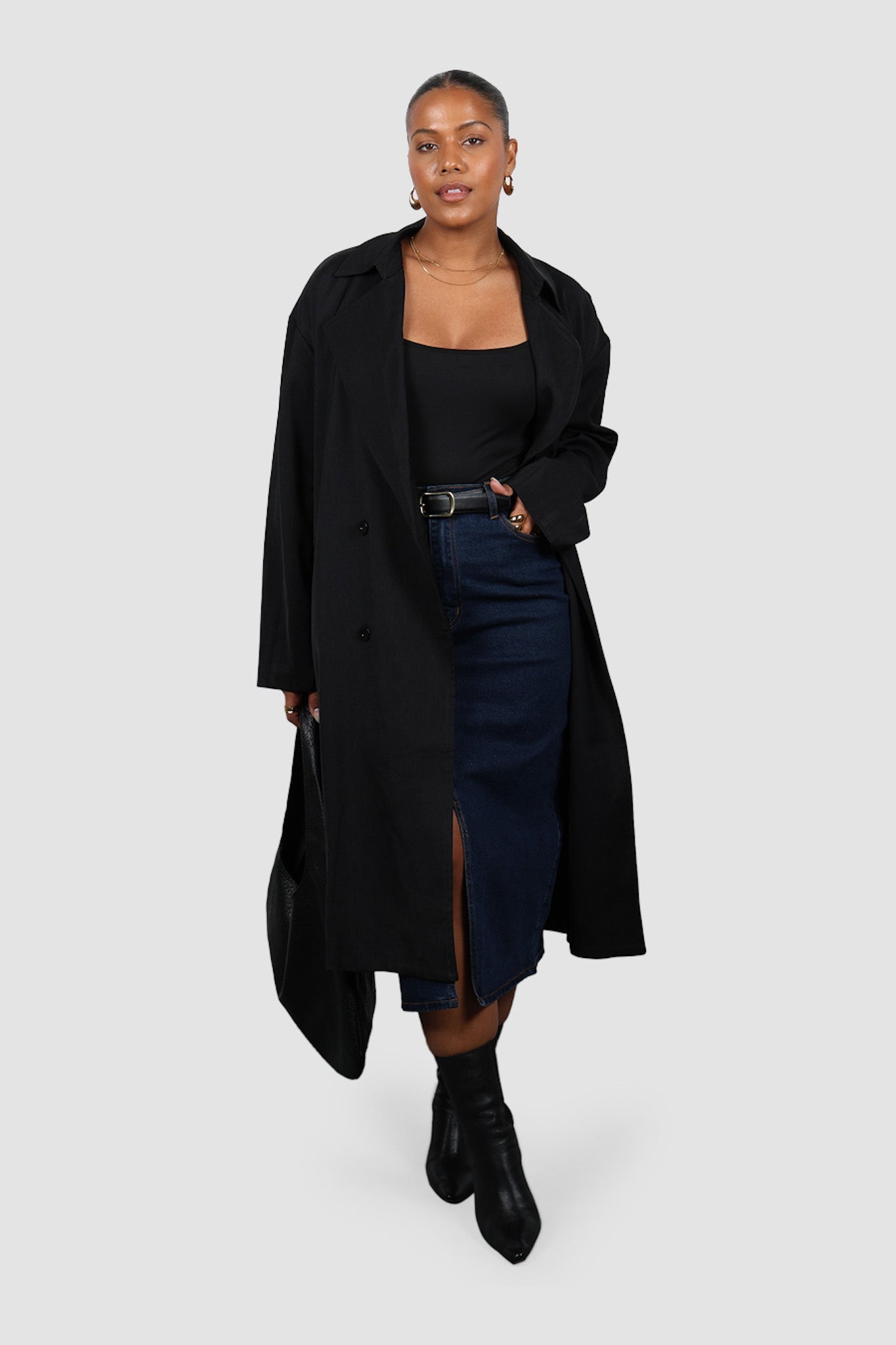 HUDSON MIDI SKIRT MIDNIGHT BLUE - Fayt The Label
