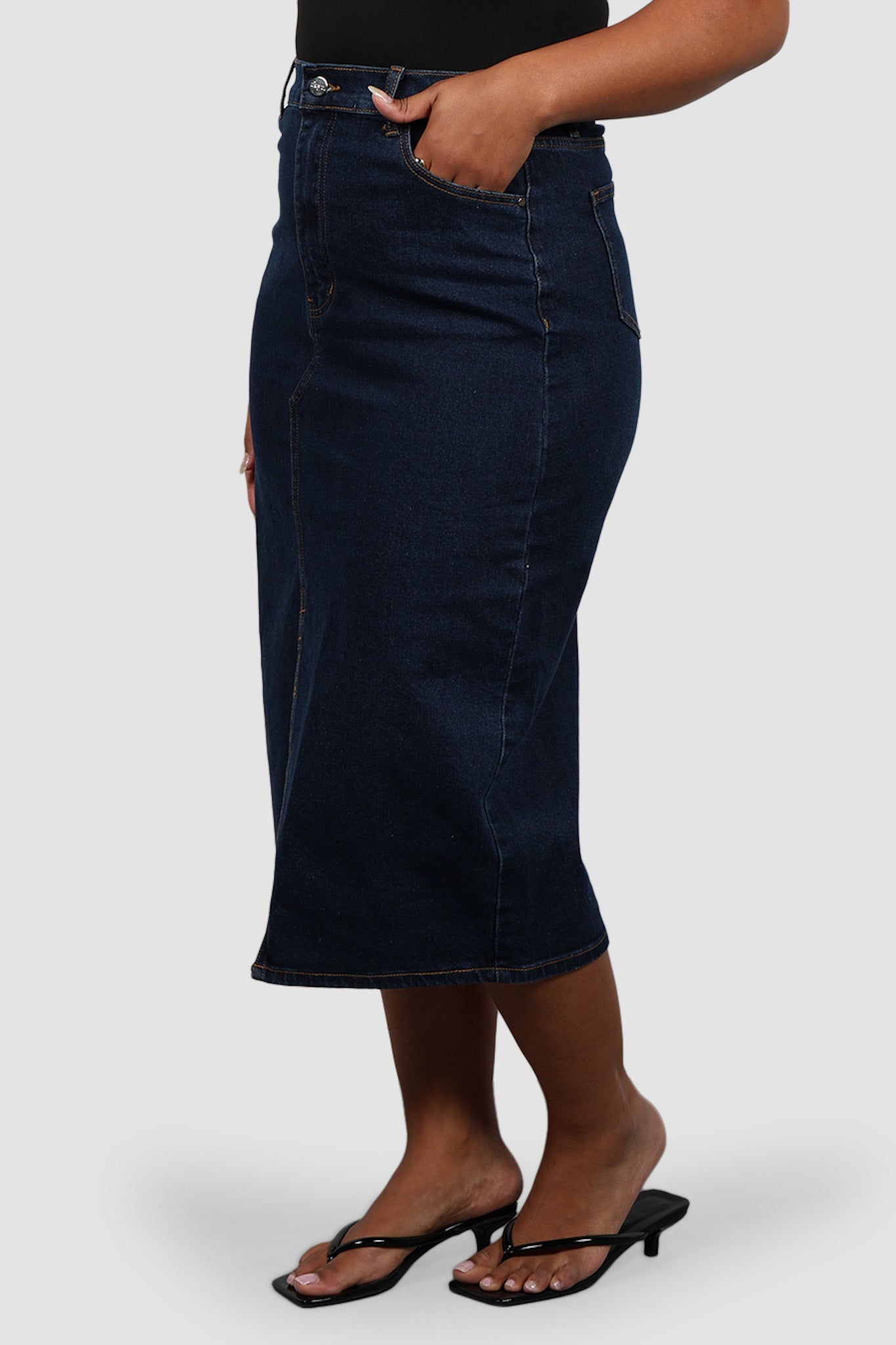 HUDSON MIDI SKIRT MIDNIGHT BLUE - Fayt The Label